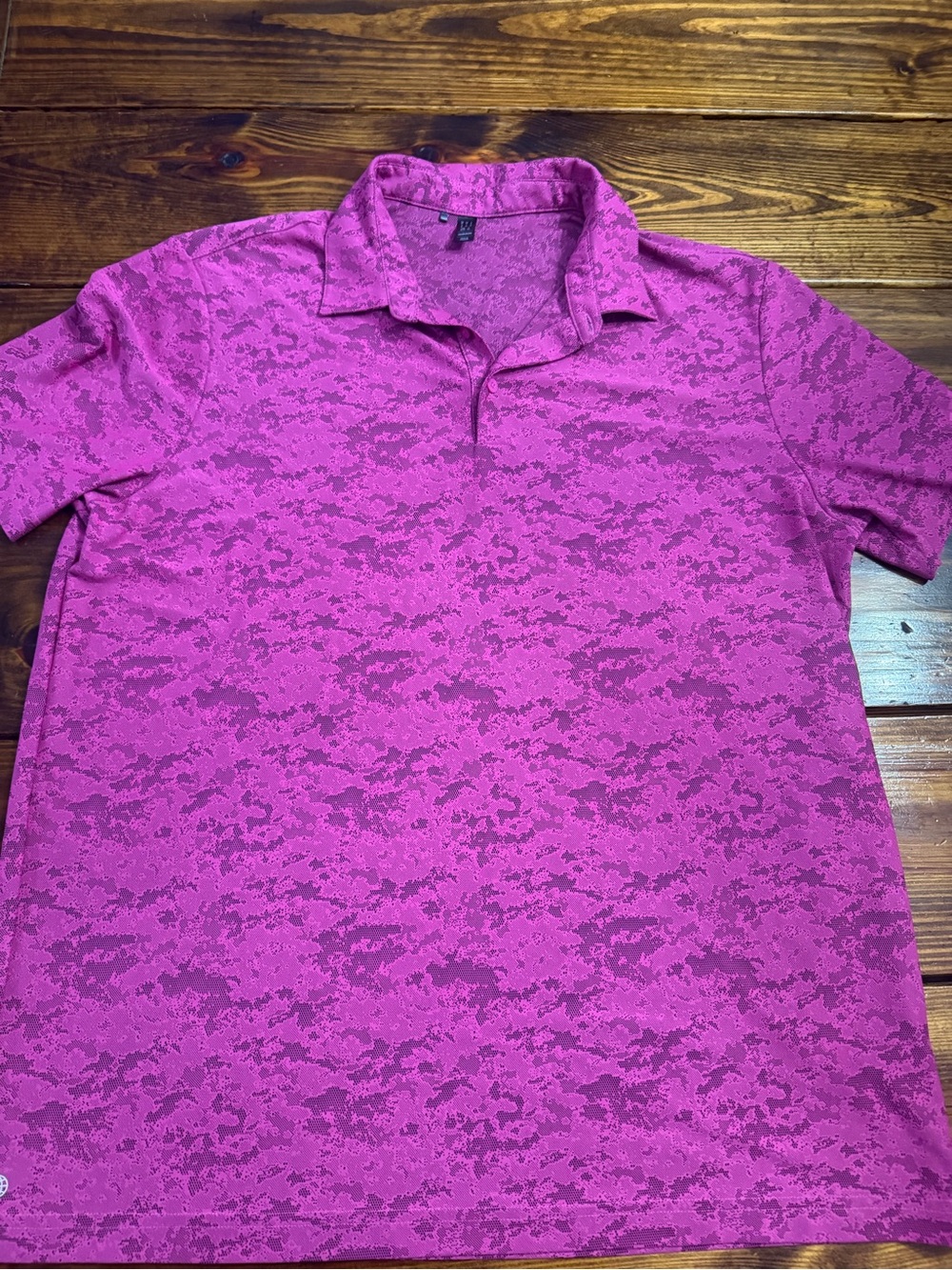 adidas Men's Bright Magenta Camouflage Polo
